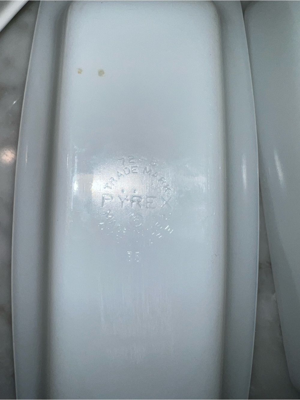 Pyrex White Milk Glass Butter Dish with Gold Floral Pattern - Picture 3 of 3